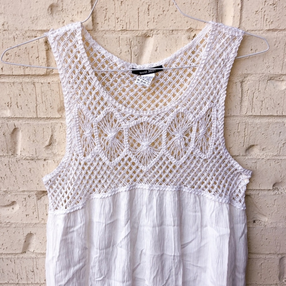 White lace crocheted dress size large - Picture 1 of 6